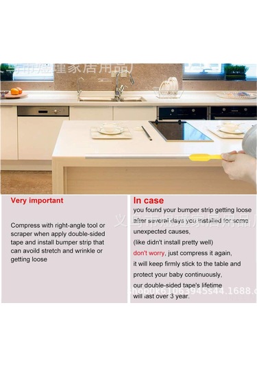 Moveevo Çocuk Güvenliği Şeffaf Yumuşak Kenar Koruyucu Bant - 6 Metre, Çift Taraflı Bantlı, Kokusuz, Stokta Var Diğer