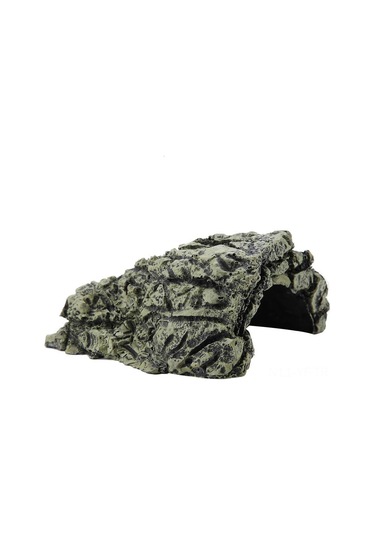 Yifomall Kaplumbağa Sığınak Yuvası - Reptil İçin Kauçuk Paletli Gizli Barınak, Akvaryum Dekorasyonu Orta Boy 12x11x6 Cm