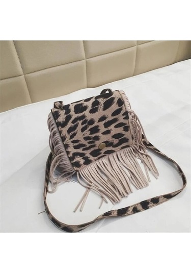 Maoyaya Zhuningshop3 Haki Leopar Stili Sevimli Mini Küçük Crossbody Kahverengi
