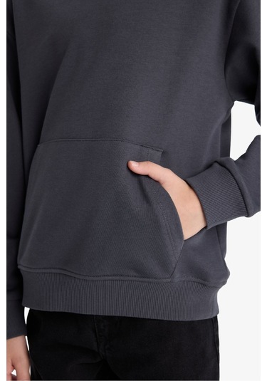 Defacto Erkek Çocuk Basic Düz Kapüşonlu Sweatshirt E9558a825auar126 Antrasit Defacto Erkek Çocuk Basic Düz Kapüşonlu Sweatshirt E9558a825auar126 Antrasit