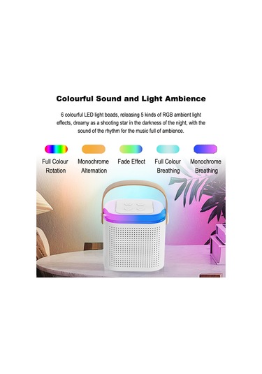 Vkemall Pembe Mini Karaoke Sistemi: Taşınabilir Bluetooth Hoparlör + 2 Kablosuz Mikrofon, Ev Ve Dışarıda Kullanım, 8-10 Saat Çalma Süresi, 5w 2 Güç