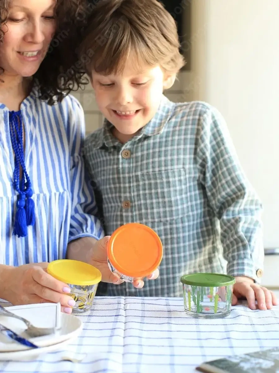 Pıta Cam Yemek Saklama Kabı Hava Geçirmez Çocuk Seti 3 Parça 283249890 Gri