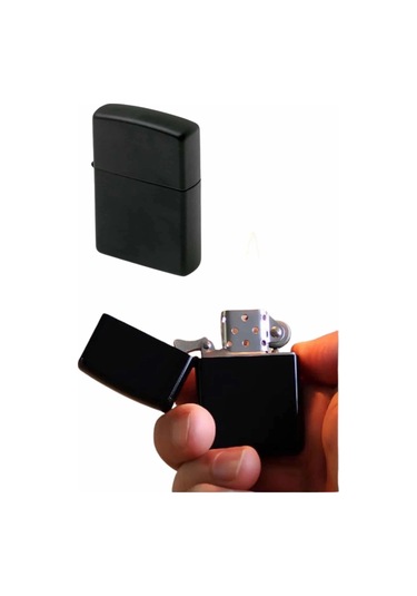 Siyah Kutulu Metal Çakmak Benzinli Hediyelik Eşya Diğer