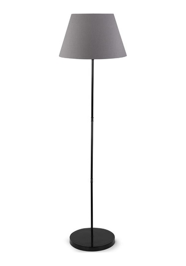 Art Siyah Metal Ayaklı Lambader Antrasit Konik Kumaş Başlık Köşe Lambası Antrasit