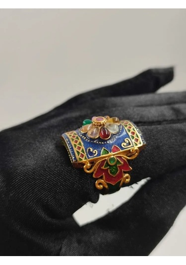 925 Ayar Gümüş Mine İşlem Yüzük 251 Altın