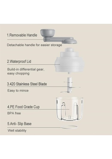 Ulzyvf Mutfak Çok Amaçlı Sarımsak Doğrayıcı Beyaz, Sebze Kesici Gıda Takviyesi Beyaz