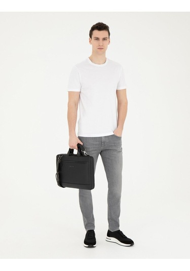 Erkek Deri Siyah Evrak Çantası 50288758-vr046-119603 Siyah