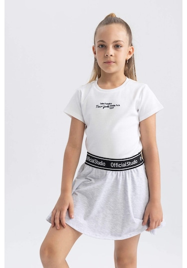 Kız Çocuk Şort Etek Gri