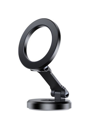 Geeksen Alüminyum Çelik Katlanabilir Manyetik Araç Telefon Tutucusu: 360 Döner, 270 Ayar, Ultra Güçlü Tutma, Siyah Siyah