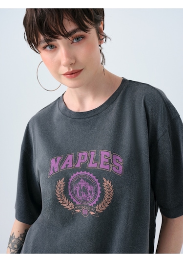 Regular Fit Kadın Tshirt K.kol Antrasit