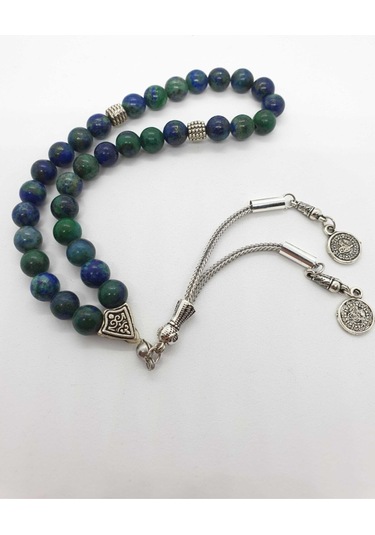 Sertifikalı Azurit Doğal Taş Tesbih 8 Mm Aaa Kalite