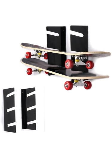 Dolıty Kaykaycılar Için Kaykay Duvara Montaj Vitrin Siyah Siyah