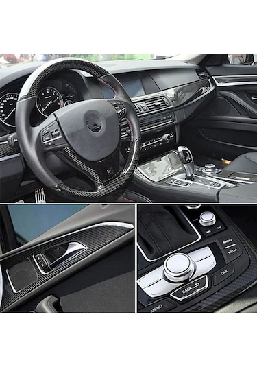 5d Karbon Fiber Folyo Ultra Parlak Hava Kanallı Araç Döşeme Kaplama Folyosu 30 Cm X 1 Metre