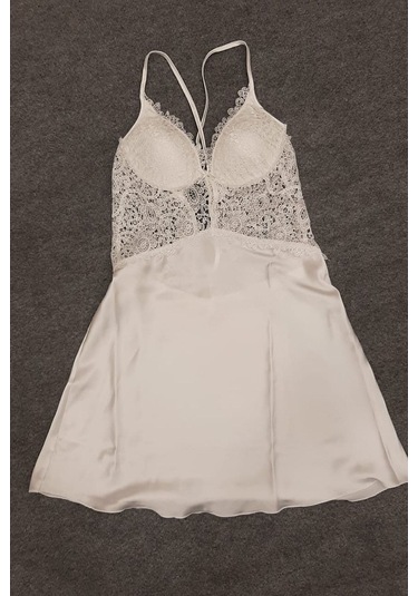 7625 Çeyizlik Dantelli Saten 6'lı Set -ekru Ekru