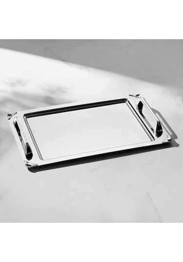 Nehir Vega Saten Çelik Çay Tepsi