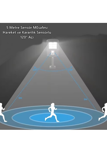 Cl-180 Solar Sokak Lambası Bahçe Armatürü Sensörlü Güneş Enerjili