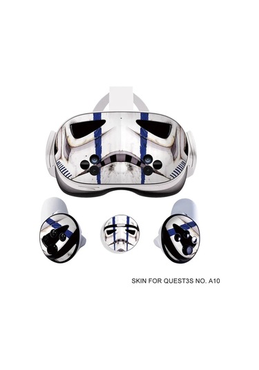 Meta Quest 3s Vr Kulaklık Denetleyici Çıkartmaları Cadılar Bayramı Desenli Vinil Koruyucu Kapak Mavi