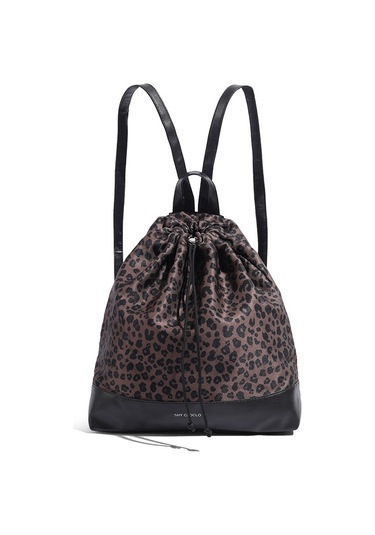 Charhp&kejnt2025 Yeni Hafif Moda Bağcıklı Leopar Desenli Sırt Çantası Büyük Kapasiteli Çok Yönlü İşe Gidip Gelme Sırt Çantası Kahverengi