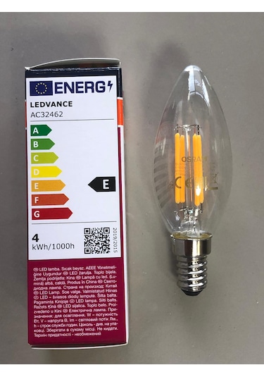 5 Adet Osram Rustik Led Lamba E14 4w 40w 470 Lümen 2700k Sarı