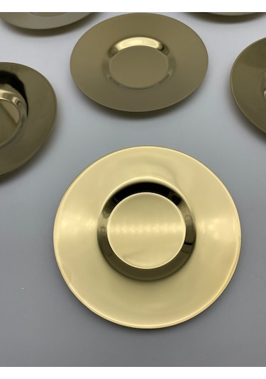 6'lı Gold Paslanmaz Çelik Çay Tabağı Seti Pasct01 Gold