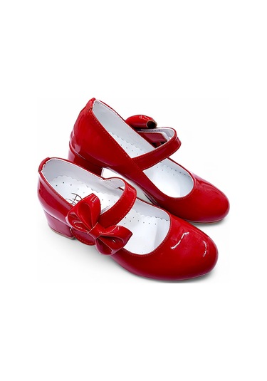 Beebron Ortopedik Topuklu Abiye Kız Çocuk Ayakkabı Glossy Series Abiayk2401 Rugan Kırmızı Rugan Kırmızı
