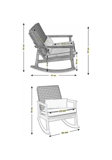 Asedia Asedia Iskandinav Kestane Sarı Retro Sallanan Bahçe Koltuğu Sarı