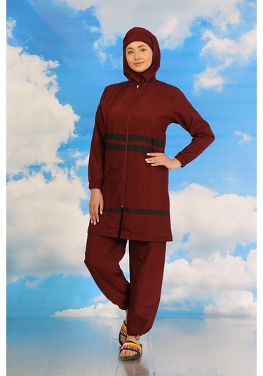 Akbeniz Kadın Tam Tesettür Mayo Bordo 31061-bordo Bordo