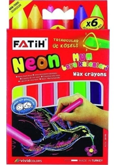 Fatih Mum Boya Wax Crayons Neon 6lı - 3 Paket Çok Renkli