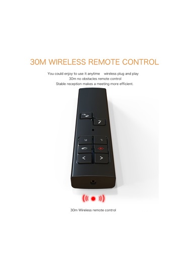 Gajeena Kablosuz Ppt Kumandası, Usb Şarjlı, 200m Uzaklıkta Sayfa Değiştirme, Işık İşaretçi Ve Ses Kontrolü Siyah