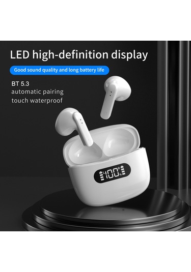 Leezsing Ap28 Pro Beyaz Kablosuz Bt 5.3 Kulaklık, Dokunmatik Kontrol, Su Ve Ter Dayanıklı, 5 Saat Konuşma Süresi, 13mm Hoparlör