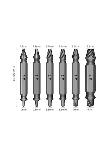 Ximistore9 13 Parçalı Çok Amaçlı Vidalı Vida Sökme Seti, 1-14mm Aralığında, Elektrikli Matkaplarla Uyumlu