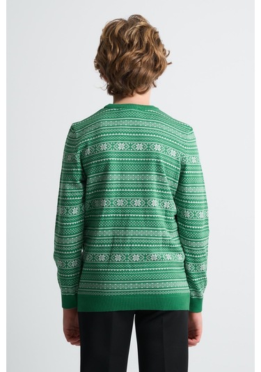 Alexandergardı Bisiklet Yaka Çocuk Triko Kazak C23-7103 Yeşil