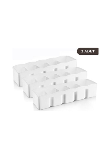 Flosoft 3’lü 5 Bölmeli Organizer Geniş Set Beyaz