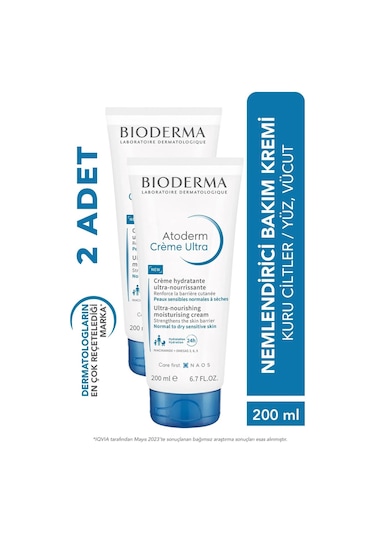 Bioderma Atoderm Ultra Hassas ve Normal Ciltler İçin Nemlendirici Bakım Kremi 2 x 200 ML