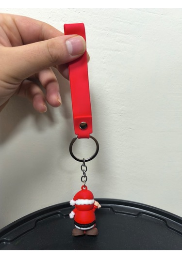 Yılbaşı Temalı Anahtarlık Yeni Yıla Özel Sevimli Ve Anlamlı Hediye Gri - Kırmızı