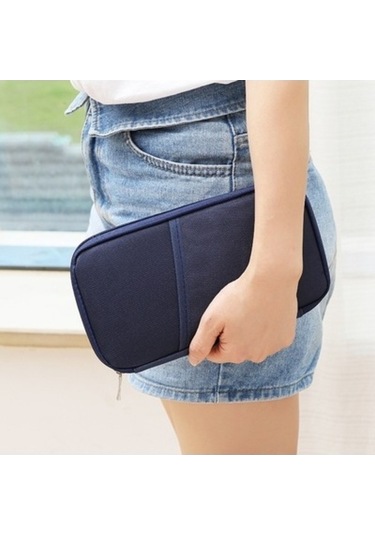 Trendooze Linjinxu Mavi Seyahat Çantası Pasaport Belgesi Depolama Çok Amaçlı Bilet Kart Tutucu Diğer