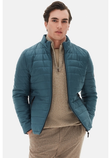 Ds Damat Slim Fit Yeşil Rüzgar Geçirmez Elyaf Dolgulu Şişme Mont 3hf07ort04262 401