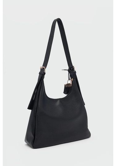 Guts Charmlı Salaş Omuz Çantası Siyah Siyah