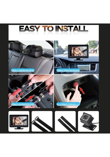 Vkemall Bebek Telsizi Bebek Araba Monitörü 1080p Monitör Kamerası