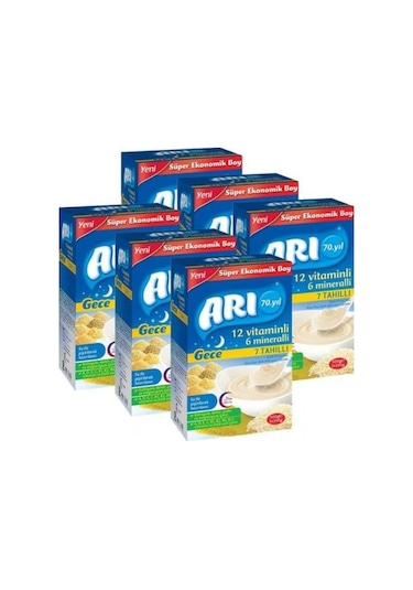 Gece 12 Vitaminli 6 Mineralli Sütlü 7 Tahıllı Pirinç Unu 6'lı 500 Gr