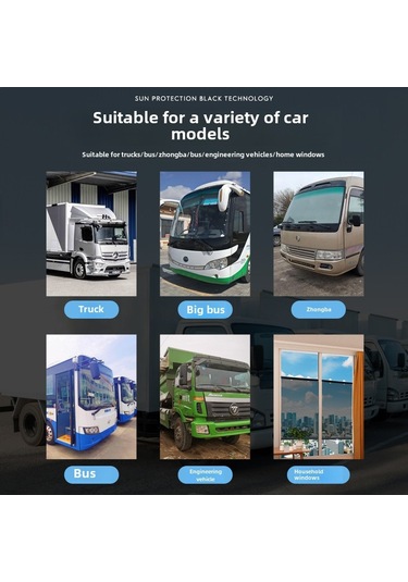 Maiyame Kamyon Ön Camı İçin Uzatılabilir Isı Yalıtımı Cam Filmi, Sürekli Cam Görünürlüğü, Saksi Montajlı, 72x150 Cm