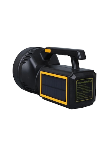 Powermaster W5193 Solar Şarjlı El Feneri Uzun Mesafe Işıldak Şeffaf