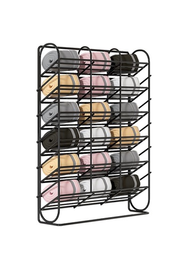 Siyah Duvara Monte Ve Deliksiz 9 Izgaralı Saklama Askılı Çanta Siyah