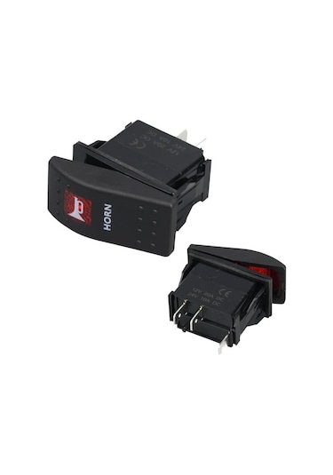 Powermaster Korna Sembollü Işıksız Yaylı 2 Pinli On-off 12-24v Marin Switch