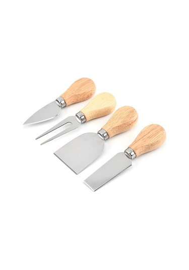 Geeroyoo 4'lü Peynir Bıçağı Seti: Gümüş Ağacı Saplı, Çelik Bıçaklar - Yumuşak, Sert Ve Yarı Sert Peynirler İçin, Parti Ve Misafirler İçin Uygun Diğer