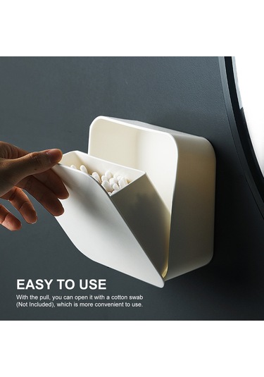 Leezsing Duvara Monte Pamuklu Çubuk Saklama Kutusu Saklama Düzenleyici Makyaj Pedleri Saklama Kutusu Banyo Düzenleyici Ev Dekoru Mutfak Banyo Ofis