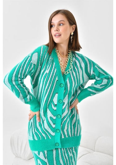 Ftz Women Kadın Zebra Desenli İkili Takım Benetton 20569-benetton Yeşil