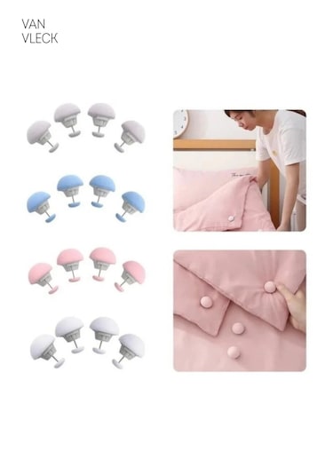 Yorgan Tutucu Ve Sabitleyici İğne Nevresim Kaydırmaz Toka, Battaniye Sabitleme Aparatı, 4 Lü Set Çok Renkli