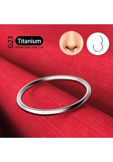 Flybuy Vücut Titanyum Septum Piercing Küpe Kadın Hoop Halkası G23 Cm-gümüş Burun 3 20g/0.8mm 1.6x10mm 1.50 Ge Gümüş