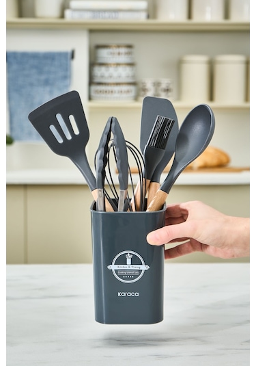 Karaca  Zoey 7 Parça Silikon Servis Seti Antrasit